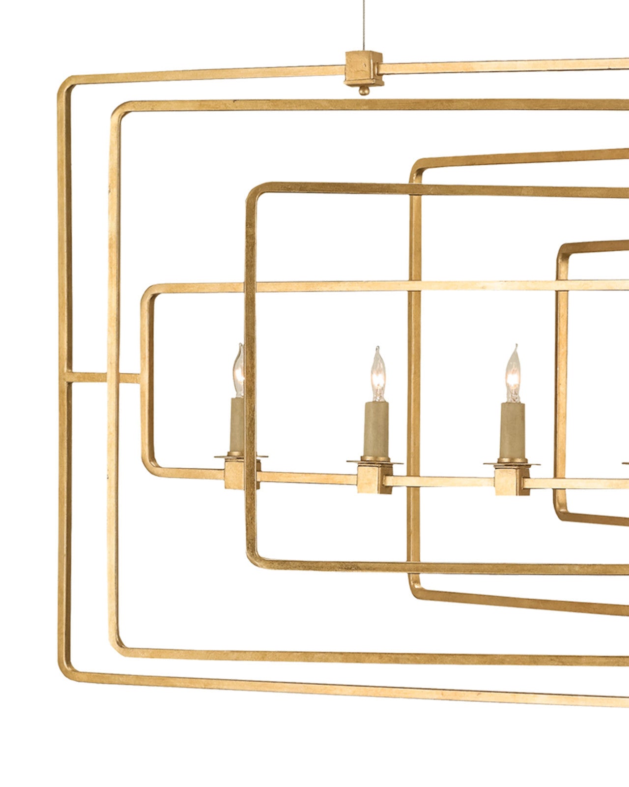 Metro Gold Rectangular Chandelier